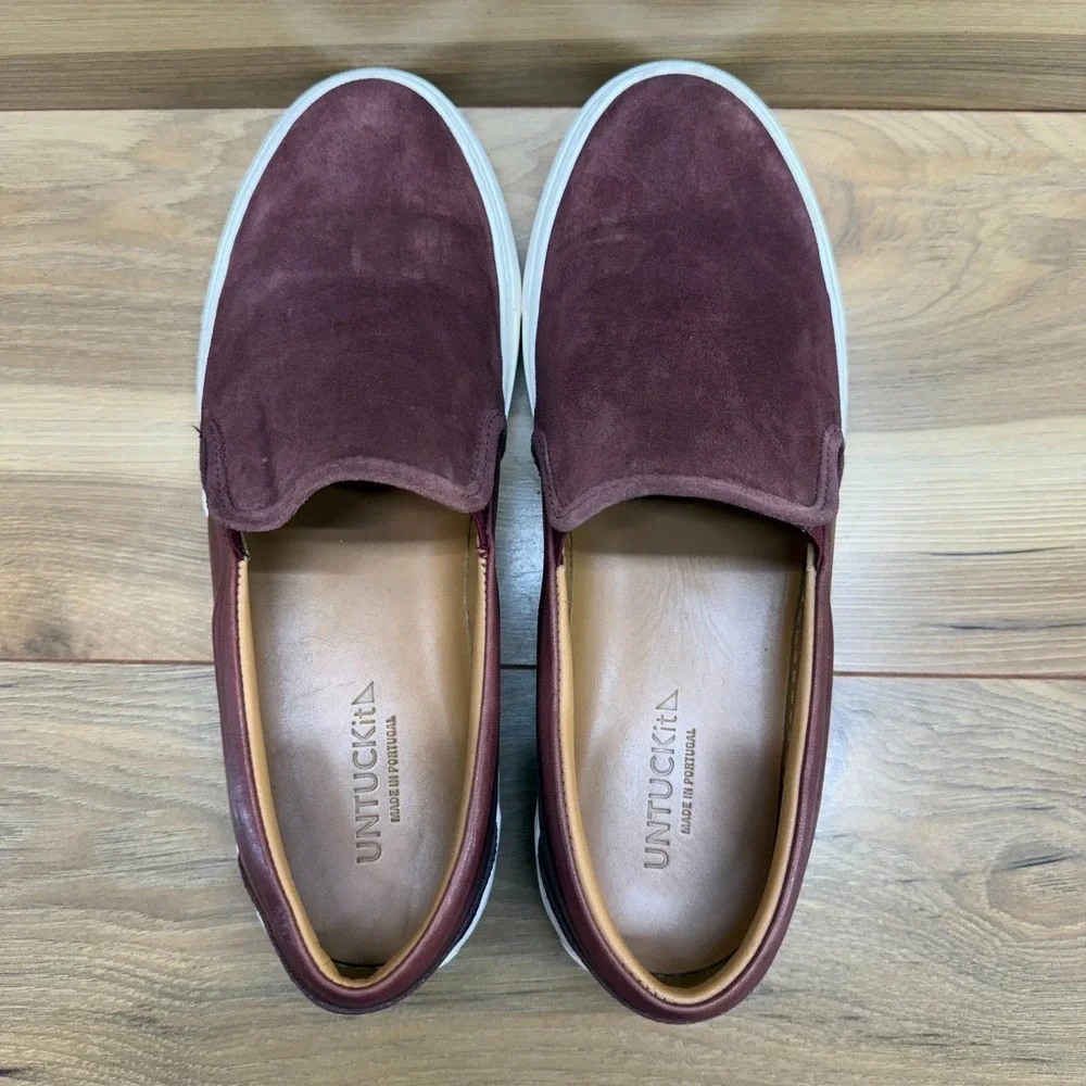 UNTUCKIT Suede Brown Mens 10 Slip On Sneakers Slip On Reddish brown